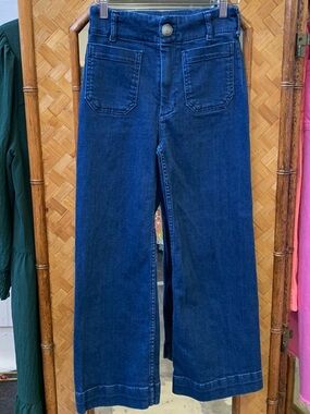 Maeve Dark Blue High-Rise Wide-Leg Jeans